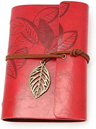 Milopos Leather Journal,Tasks Vintage Handmade Refillable Traveler's Notebook Notepad Premium Thick Paper Diary Gift for Men Women Students And Child (Red)