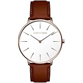 Roberto Marino RM1423 Men’s Luxury Watch – Japanese Quartz, Leather Strap, White Dial, 3 ATM Water Resistant