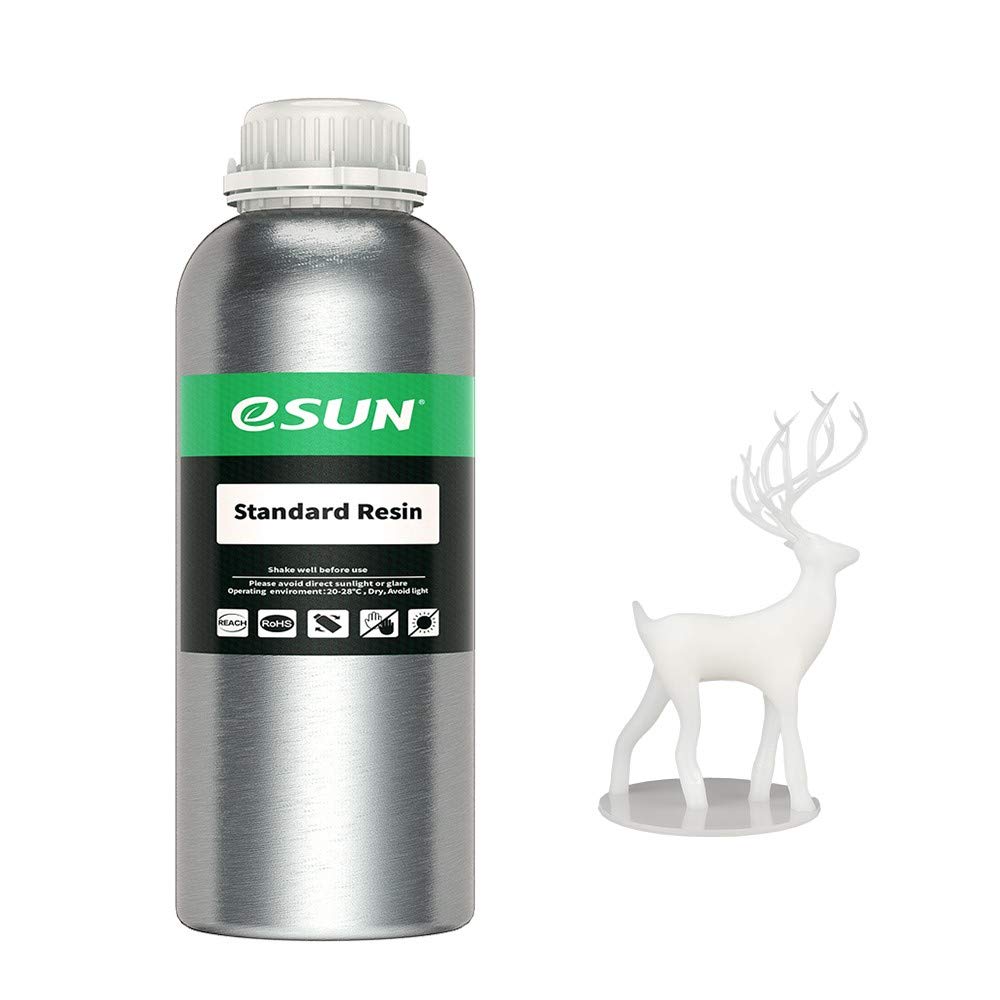 eSUN General Purpose Standard Photopolymer Resin for LCD 3D Printers, UV 405nm 1KG White - 3DEXTRUDE