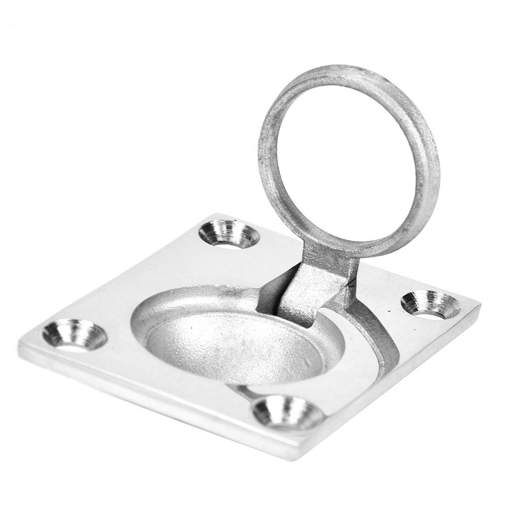 Garosa Stainless Steel Square Pull Ring Handle Marine Flush Mount Boat Floor Lifting Handle for Yacht Deck Hatch 48x38mm Marine Hardware Fittings
