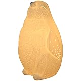 Simple Designs Home LT3213-WHT White Porcelain Animal Shaped Table Lamp, Artic Penguin