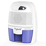 Hysure Portable Mini Dehumidifier 2201 Cubic Feet Electric Safe Dehumidifier for Bedroom Home Crawl Space Bathroo RV Baby Room White