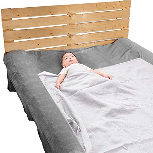 Venhoo Inflatable Kids Bed Rails Bumpers | Safety Bed Guard for Toddler Baby | Waterproof Leak-Proof with Non-Slip Grip, Foot Pump, Great for Home Hotel Travel for All Sizes Beds-2 Pack