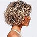 Wig,Onefa Fashion and Wonderful Women Gold Brazilian Short Wavy Curly Parting High Temperature Fiber Wig Hair,Use It Year Round,Whether for Costume,Fashion,Or Just for Fun,Table for Cosplay,Party