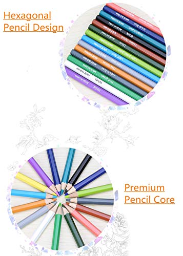ARZASGO 72 Colored Pencils Set, Artist Coloring Pencils for Adult Coloring Books, Artist Sketch, Premier Drawing Pencils with Folding Canvas Pencil Bag and Pencil Sharpener