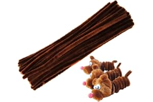 TPPYONY 100 Pcs Brown Pipe Cleaners Chenille Stem for DIY Crafts,Arts,Wedding,Home,Party,Holiday Decoration 6 mm x 12 Inch
