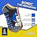 Sonic The Hedgehog Boys No Show Video Game Socks (5 Pack), Sock Size: 6-8.5, Sonic Rings