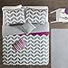 Intelligent Design Cozy Comforter Set Geometric Design Modern All Season Vibrant Color Bedding Set with Matching Sham, Decorative Pillow, Full/Queen, Nadia, Purple 5 Piece