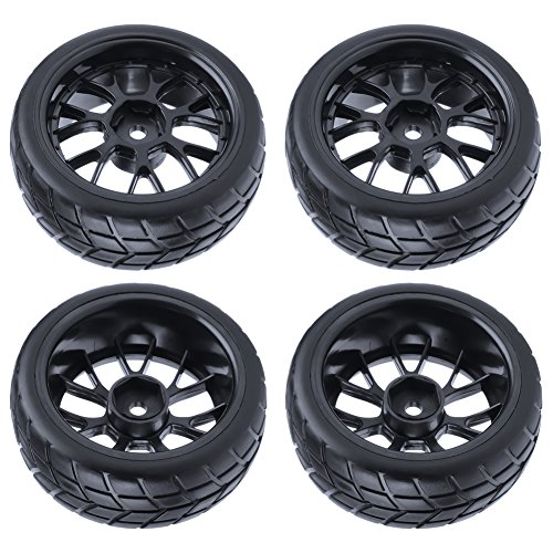 4-Pack HobbyPark RC Tires & Wheel Rims 12mm Hex Hub Y Shape w/Foam Inserts for 1/10 Remote Control Car On Road Touring