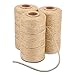 Fuyit 3 Pack Natural Jute Twine, 3Ply 900 Feet Arts Crafts Jute Rope String Cord, Light Duty Industrial Packing String for Gifts, Festive, Gardening