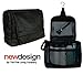 The Fine Living Portable Latex Mesh Shower Caddy Tote Bag, Gym Shower Caddy Hanging Organizer with Metal Hook, Dorm Room Essentials, Travel Toiletries, Camping RV Essentials, Black 12”x3”x8”