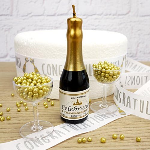 Champagne and Glasses 'Celebrations' Cake Decoration Set (with Gold Dragees)