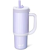 Ello Oasis 18oz Stainless Steel Kids Tumbler with Handle & Retracting Straw, 100% Leakproof, Double-Wall Vacuum Insulated, Kids Water Bottle for School, BPA Free, Dishwasher Safe, Purple Holographic