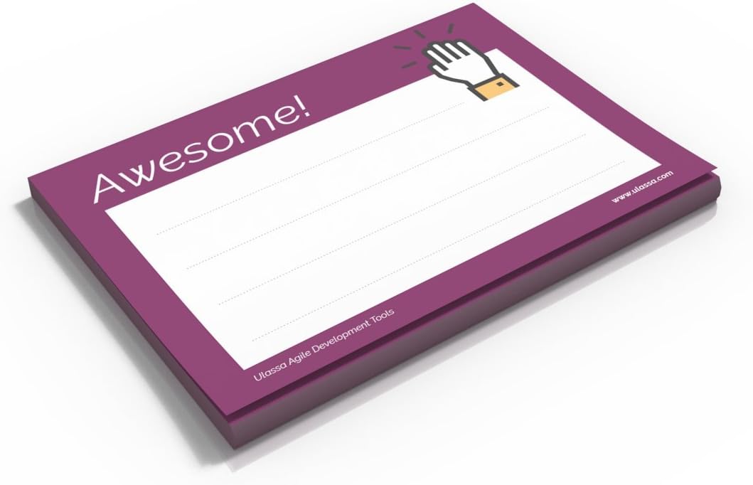 5x Awesome notes 250 appreciation notes - Awesome - sticky notes - 70 g/m², 100 x 72 mm, 5x50 sheets - Purple - Other designs available