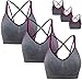 Sports Bra for Women Medium Support Cross-Back Yoga Bras Removable Pad