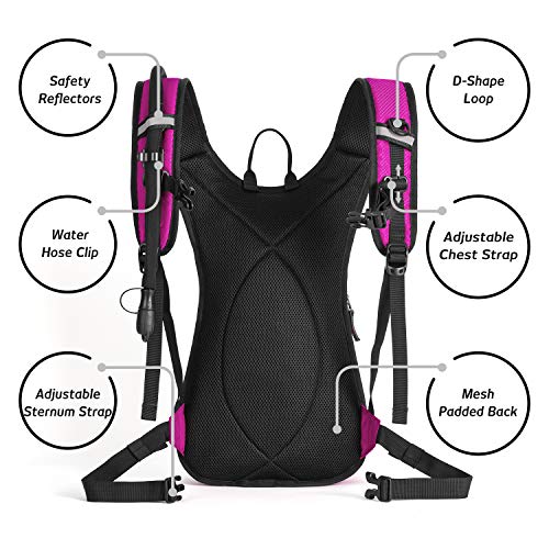 SHARKMOUTH FLYHIKER Hiking Hydration Backpack Pack with 2.5L BPA Free