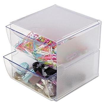 Amazon Com Deflecto 350101 Two Drawer Cube Organizer Clear