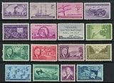 Complete set of US Commemorative Stamps issued in 1944 and 1945 Mint, Never-hinged Army Navy Marines Coast Guard Texas and more