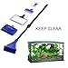Aquarium Fish Tank Clean Set,DULU 5 in 1 Complete Adjustable Kit Fish Net + Rake + Scraper + Fork + Sponge Brush(Blue) (5 in 1)