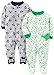 Simple Joys by Carter's Baby Boys' 2-Pack Cotton Sleep and Play, Dinosaur/Sports Pack, 0-3 Months
