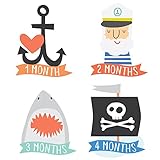 Lucy Darling Monthly Baby Stickers - Baby Boy - Little Captain- Months 1-12