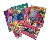 Trolls School Supplies Bundle for Young Girls and Boys - Featuring Poppy - Pink and Rainbow Folders, Notebooks, Pencils and Pencil Case