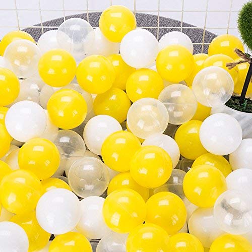 MoonxHome Pit Balls Crush Proof Plastic Children's Toy Balls Mule-Yellow Ocean Balls 2.15 Inch Pack of 100 Random Yellow Color