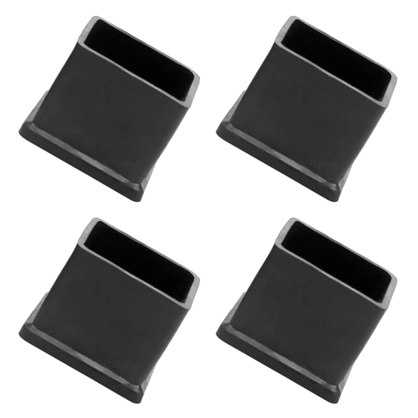 METALLIXITY Chair Leg End Cover (20mm x 20mm) 4Pcs, Square Rubber Furniture Feet Caps Floor Protector - for Sofa Table Patio Chairs, Black