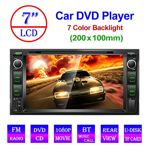 Double Din Car DVD Player 7'' High Digital TFT-LCD Touch Screen Bluetooth DVD/CD/MP3/USB/SD/AUX in Dash Car Stereo with Backup Camera Remote Control for Toyota Corolla