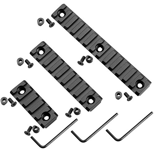 Monoki Keymod Picatinny Rail Sections, 5-Slot 9-Slot 13-Slot Lightweight Picatinny Rail Section for Keymod Handguard Mount Rail System with 3 Allen Wrench & Solid-Style, 3 Pack