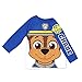 Paw Patrol Nickelodeon Chase Boys' Graphic Long Sleeve Shirt for Toddler Kids – Blue/White