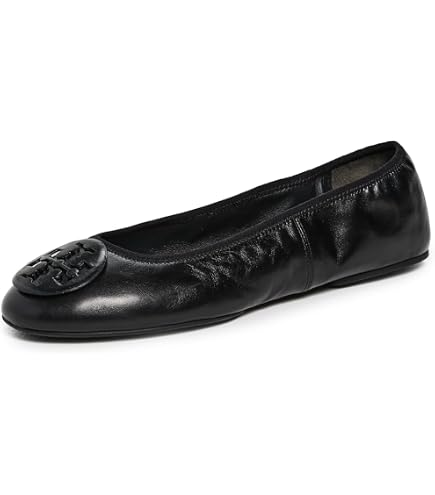 Amazon.com | Tory Burch Women's Minnie Travel Ballet with Leather
