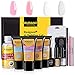 BURANO Poly Nail Gel Kit,Extension 30ml Easy Nail Builder Gel kit & Odorless Nail Gel Trial Kit for Starter, Nail Enhancement for Professional Nail Technician