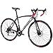 Eurobike Road Bike TSM 550 49 cm Frame 21 Speed Dual Disc Brake 700C Wheels Bicycle Black Whitethumb 1