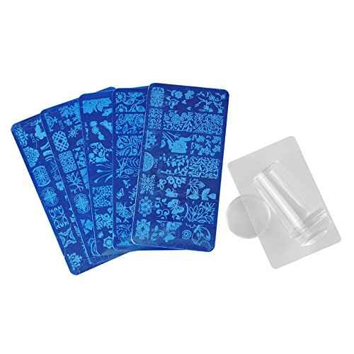 Biutee 5pcs new flower leaves forest image plates nail stamping p…