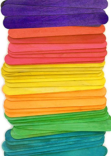 100 Wood Jumbo Craft Sticks Multi-Color Pack
