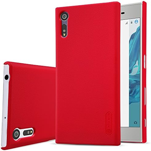Meimei1986 Anti-Slip Slim Fit Frosted Ultra Thin Matte Hard Back Cover Case With Screen Protector for Sony Xperia XZ,Red