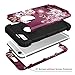 Hocase Compatible with iPhone 6/6s Case, Heavy Duty Shockproof Silicone Rubber Bumper+Hard Plastic Full Body Protective Case - Royal Purple Flowers