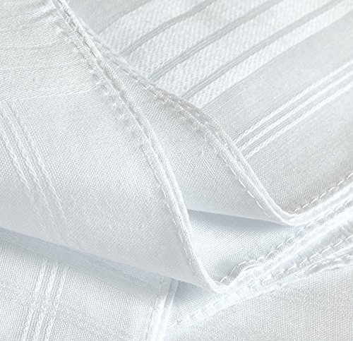 Men's Handkerchiefs,100% Cotton,White Hankie, Pack of 12 Pieces