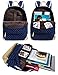 Backpack for girls, Cute Polka Dot School Backpack Kids Book Bag Laptop Daypack Haversack by Leaper (Dark Blue)