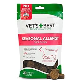 Vet’s Best Seasonal Allergy Soft Chew Dog Supplements | Soothes Dogs Skin Irritation Due to Seasonal Allergies