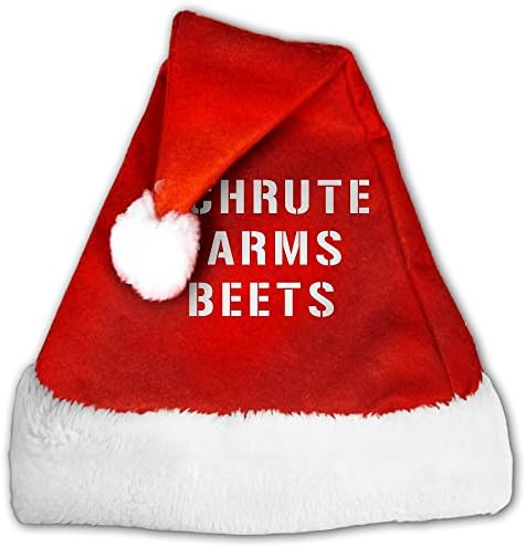 Adult Schrute Farms Beets Christmas Hat Velvet Santa Hat S Size For Kid,M Size For Adult