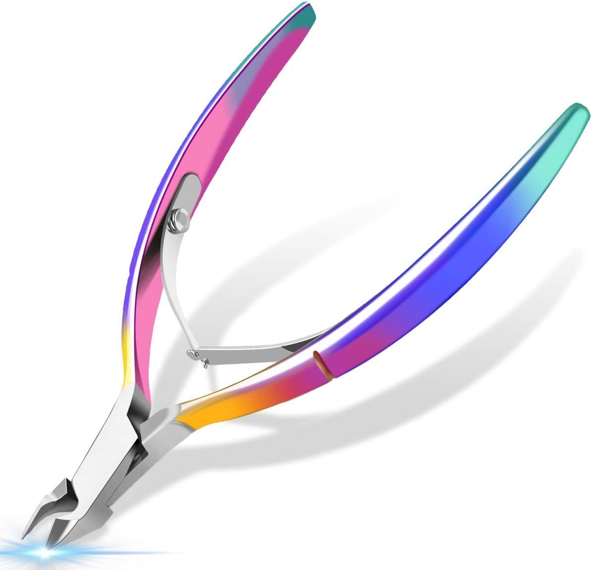 PrettyDiva Cuticle Trimmer - Stainless Steel Cuticle Cutter Nail Nipper Cuticle Clipper Plier with Double Spring, Durable Dead Skin Cuticle Remover Manicure/Pedicure Tool for Fingernail Toenails
