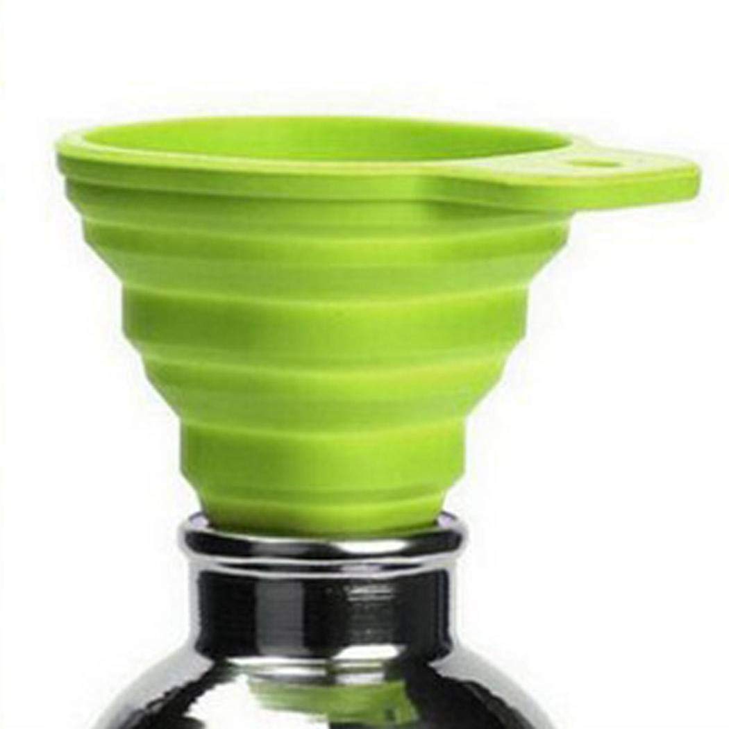 Xixini 1Pcs Useful and Durable Home Kitchen Silicone Portable Collapsible Funnel Random Color