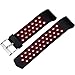 Wepro Bands Compatible with Fitbit Charge 2 HR for Men Women Girls Kids, Replacement Accessory with Air Holes, Large, Black on Red
