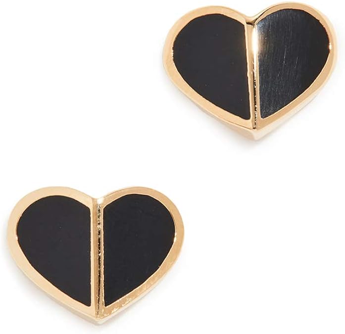 Kate Spade New York Women's Heritage Spade Heart Stud Earrings, Black, One Size Jewelry