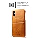 FLY HAWK iPhone X, 5.8 inches, Wallet Phone Case, Slim PU Leather Back Case Cover with Credit Card Holder Khaki Case