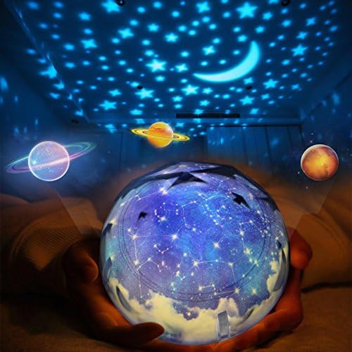 Star Night Lights for Kids, Universe Cosmos Starry Night Light Projector Rotating Projection Bedside Lamp, Romantic Moon Stars Sea Birthday Christmas Gifts for Baby Bedroom Nursery Light-5 Set of Film