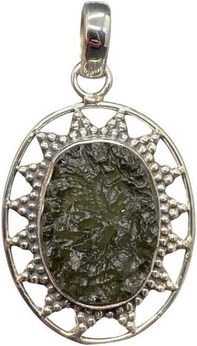 Moldavite Tektite Silver Pendant ~High Vibration~(85152)