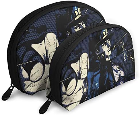 最安値 2ピースセットジョジョの奇妙な冒険 ジッパーシェルタイプポータブル子母メイクアップバッグ収納パックセット